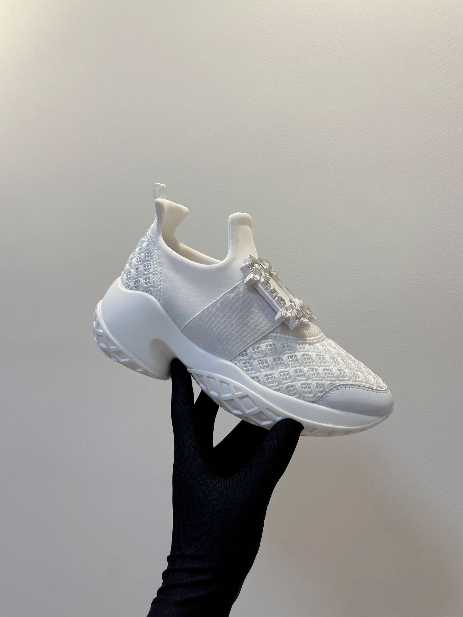 VIV' RUN SNEAKERS IN WHITE TECHNICAL FABRICS TRASS BUCKLE