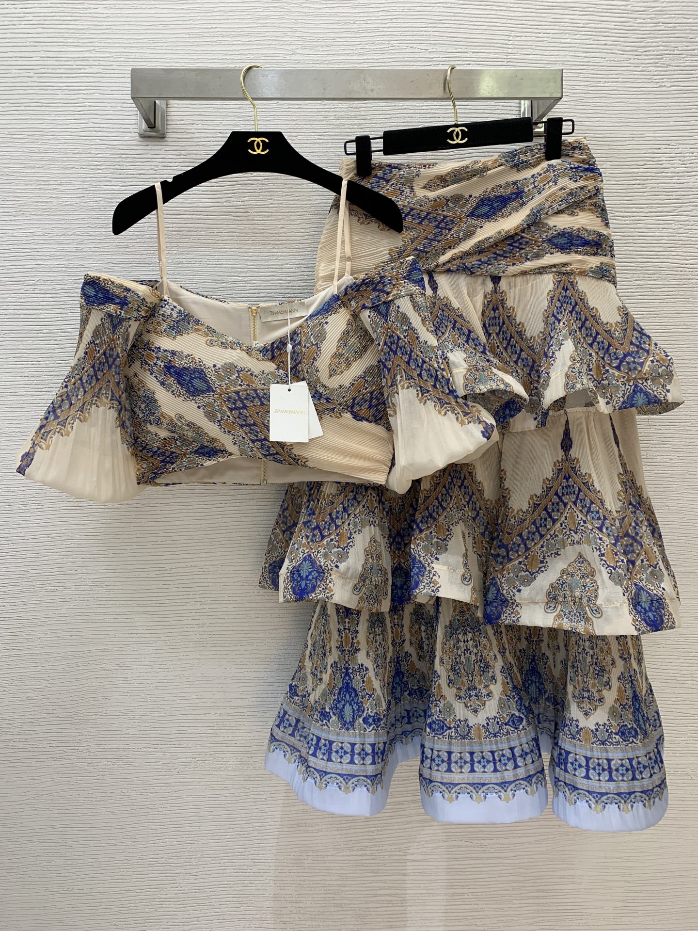 ZIMMERMANN OFF-SHOULDER TOP AND MAXI SKIRT SET 272904