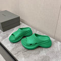 POOL CROCS SLIDE SANDAL IN GREEN RUBBER