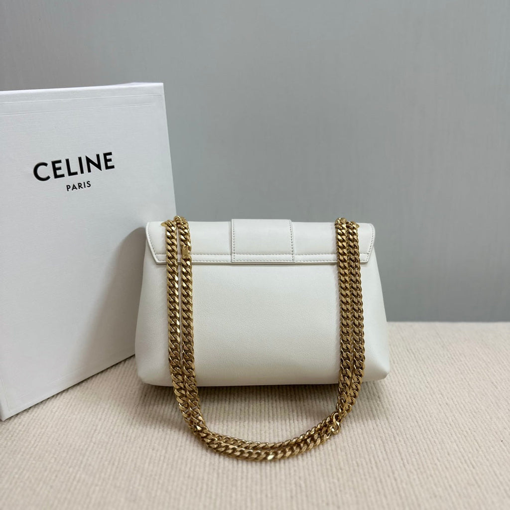 MEDIUM VICTOIRE BAG 25 IN WHITE SUPPLE CALFSKIN GOLD HARDWARE