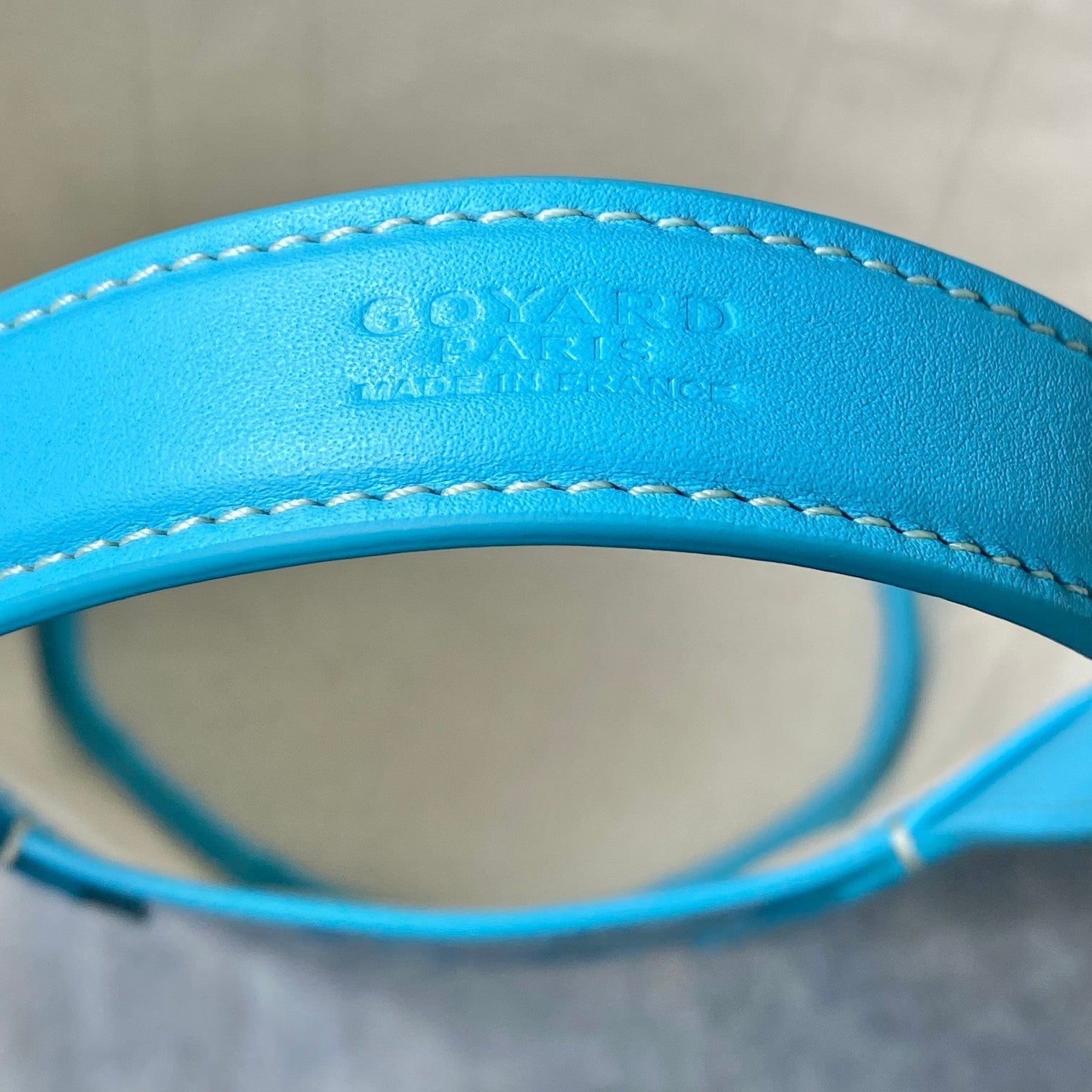 SMALL BELHARRA 24 IN BABY BLUE GOYARDINE CANVAS AND LAMBSKIN