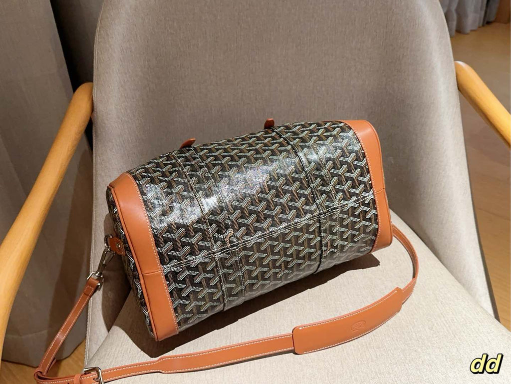 SAC HARDY PM BAG 35 IN BROWN GOYARDINE CANVAS AND TAN CALFSKIN