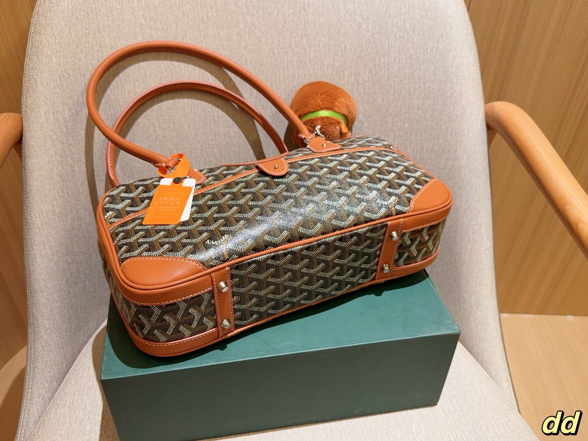 SAINT MARTIN BAG 35 IN BROWN GOYARDINE CANVAS AND CALFSKIN