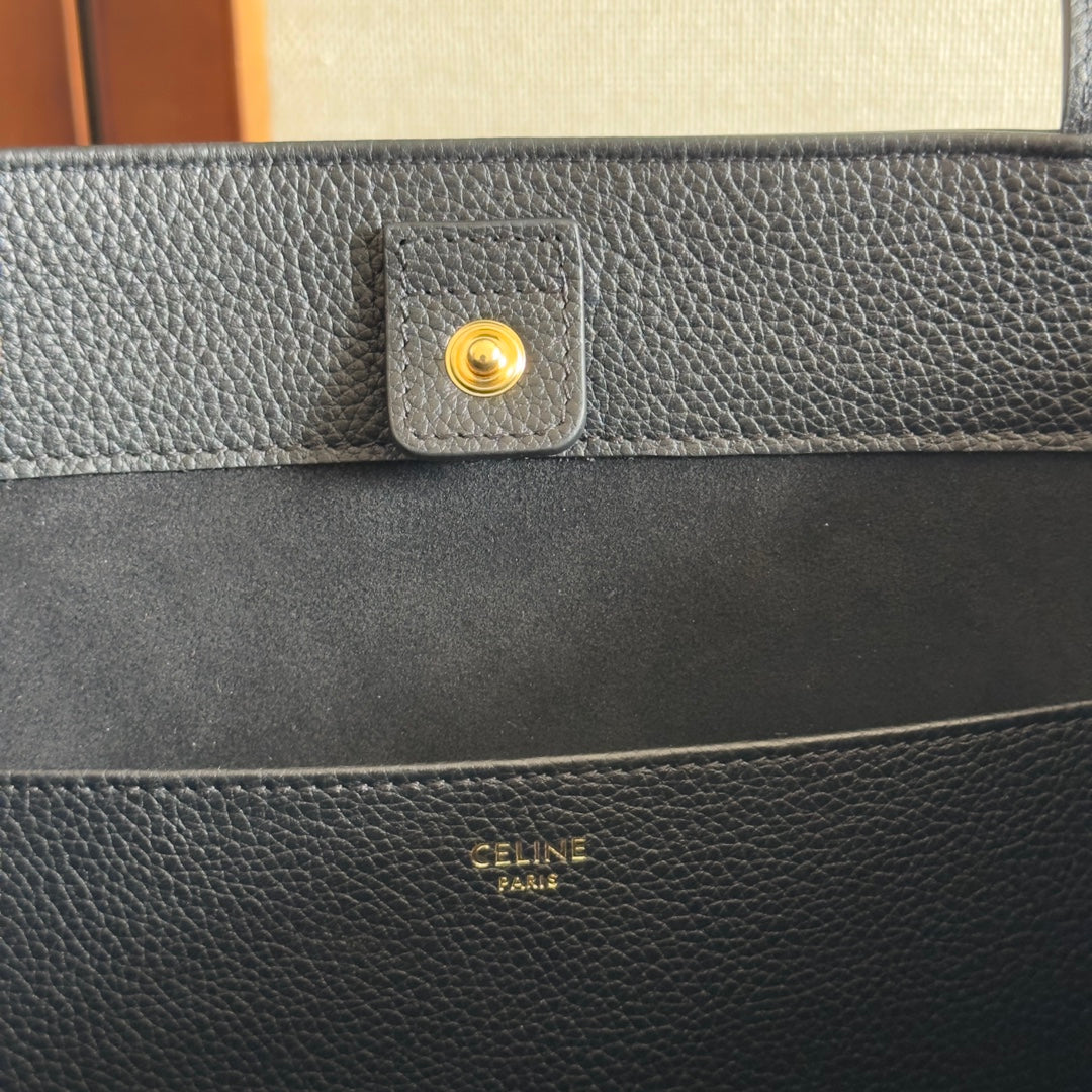 SMALL CABAS ANAÏS CUIR TRIOMPHE 28 IN BLACK GRAINED CALFSKIN