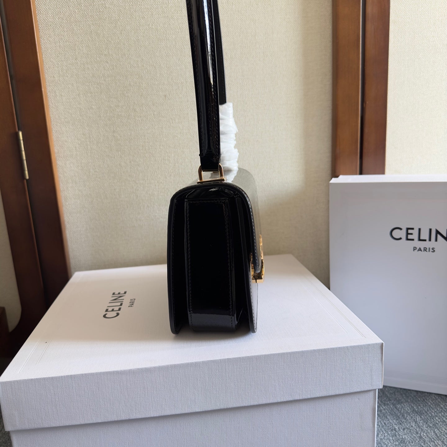 TEEN GARANCE BAG 18 IN BLACK PATENT CALFSKIN