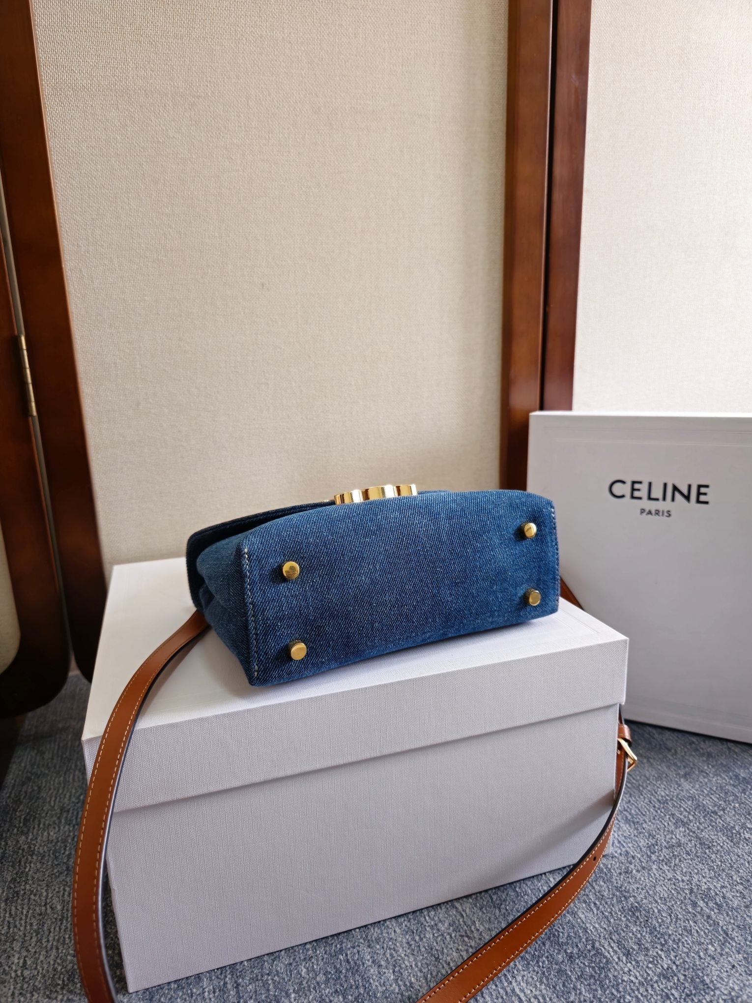 TEEN NINO BAG 20.5 IN DENIM TRIOMPHE KELLY