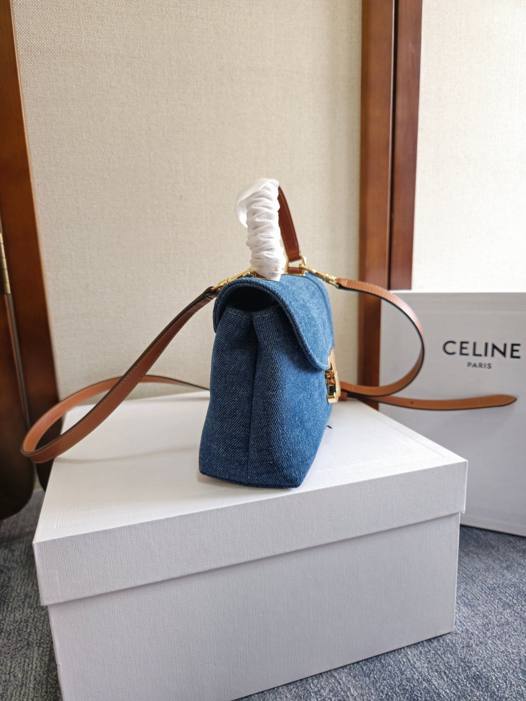 TEEN NINO BAG 20.5 IN DENIM TRIOMPHE KELLY