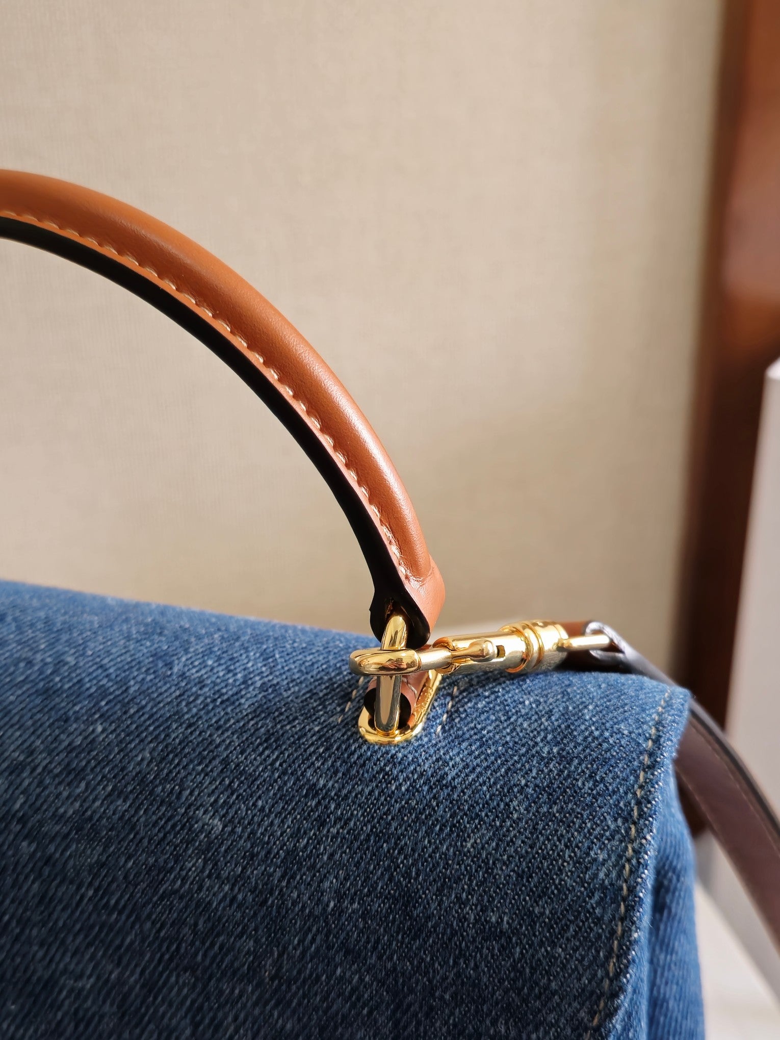 TEEN NINO BAG 20.5 IN DENIM TRIOMPHE KELLY