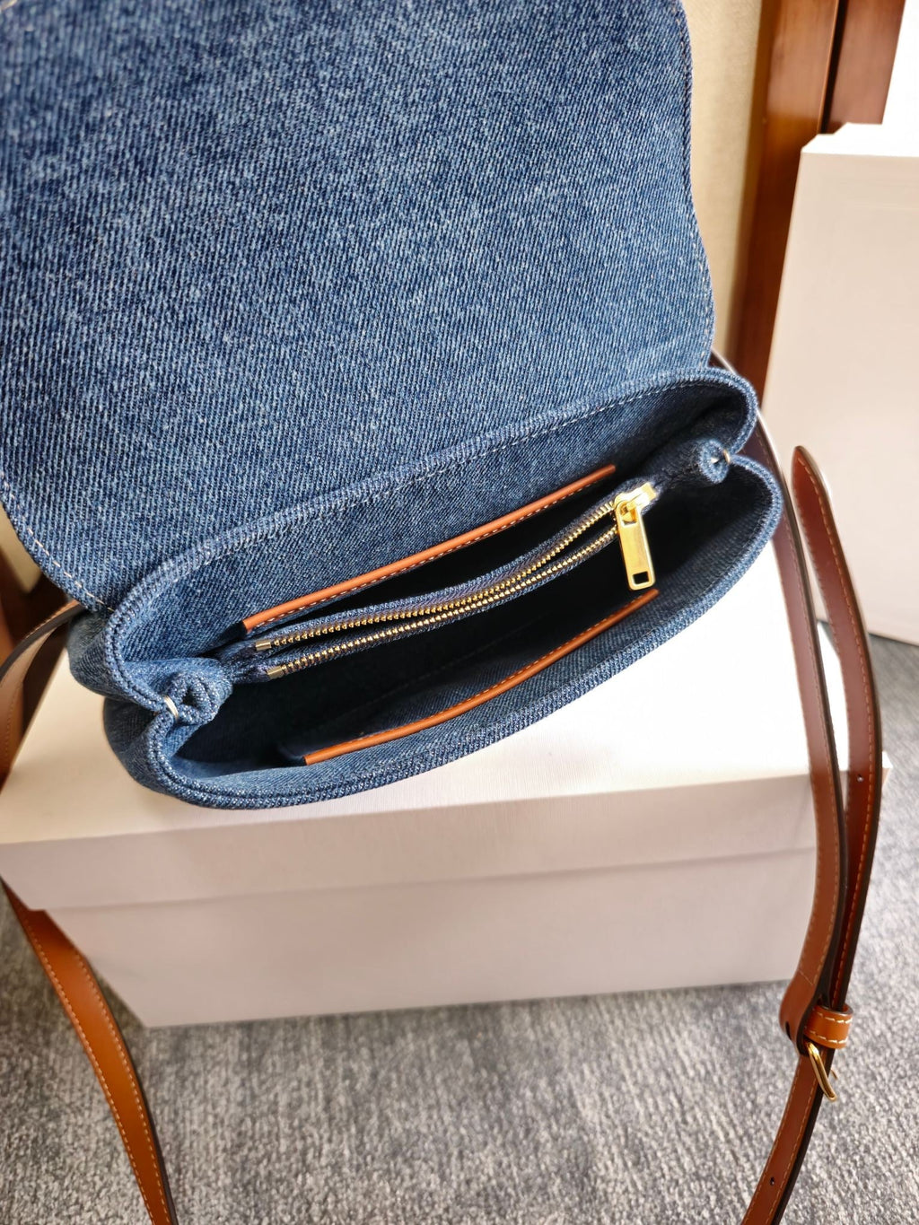 TEEN NINO BAG 20.5 IN DENIM TRIOMPHE KELLY