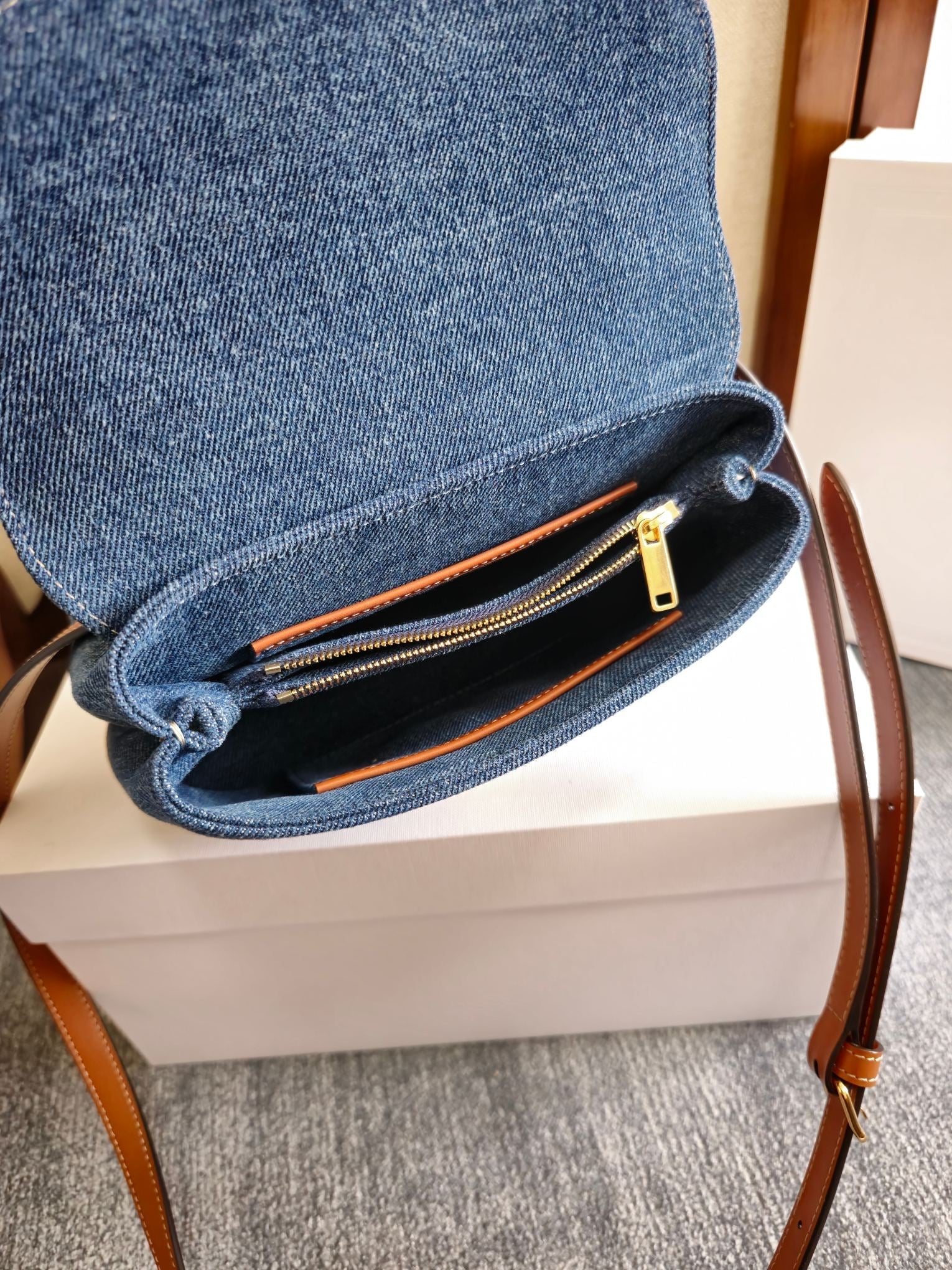 TEEN NINO BAG 20.5 IN DENIM TRIOMPHE KELLY