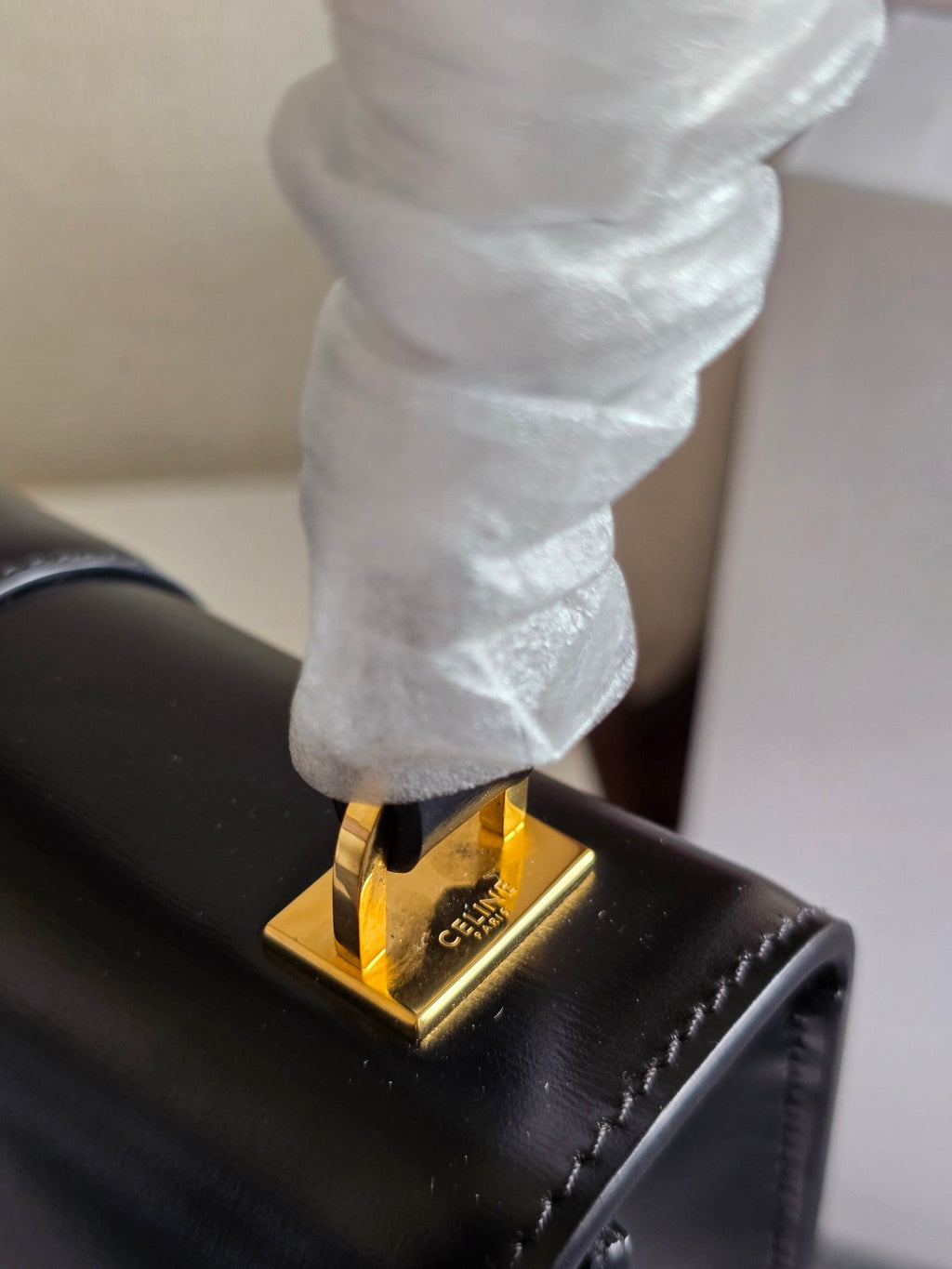 JOSEPHINE BAG 18.5 IN BLACK PATENT CALFSKIN