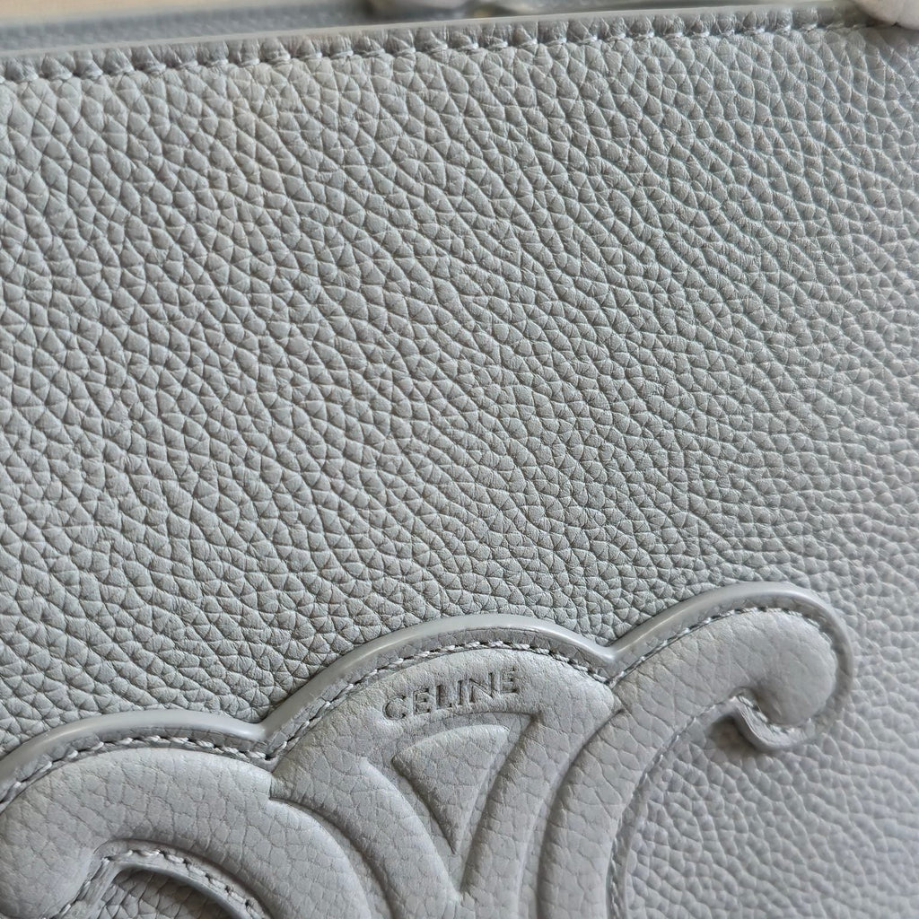 MINI CABAS ANAIS CUIR TRIOMPHE 20 IN BLUE GREY GRAINED CALFSKIN