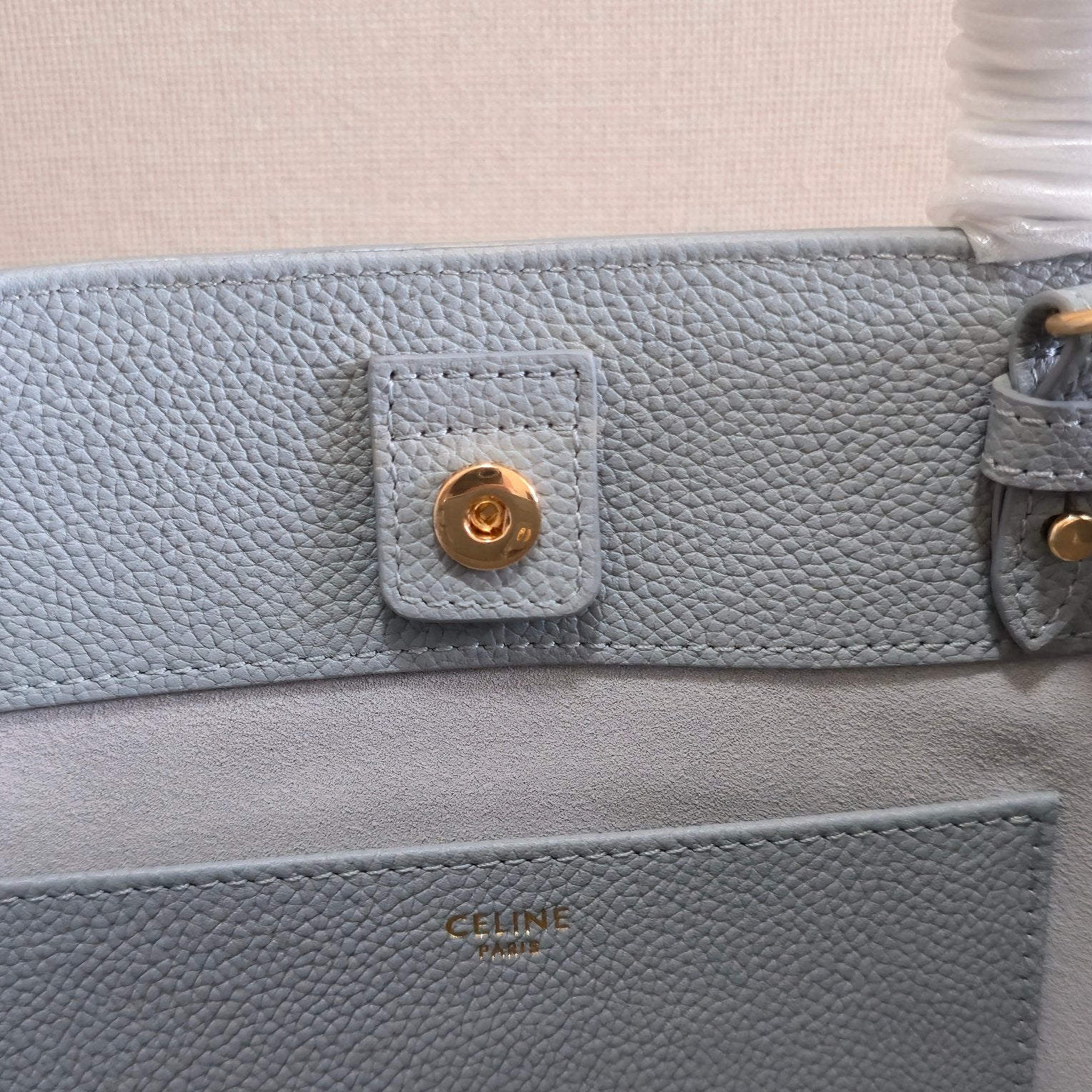 MINI CABAS ANAIS CUIR TRIOMPHE 20 IN BLUE GREY GRAINED CALFSKIN