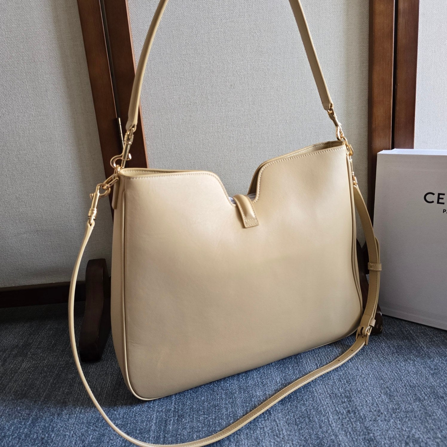 MEDIUM CAMILLE 16 SOFT BAG 36 LIGHT BEIGE IN SMOOTH CALFSKIN