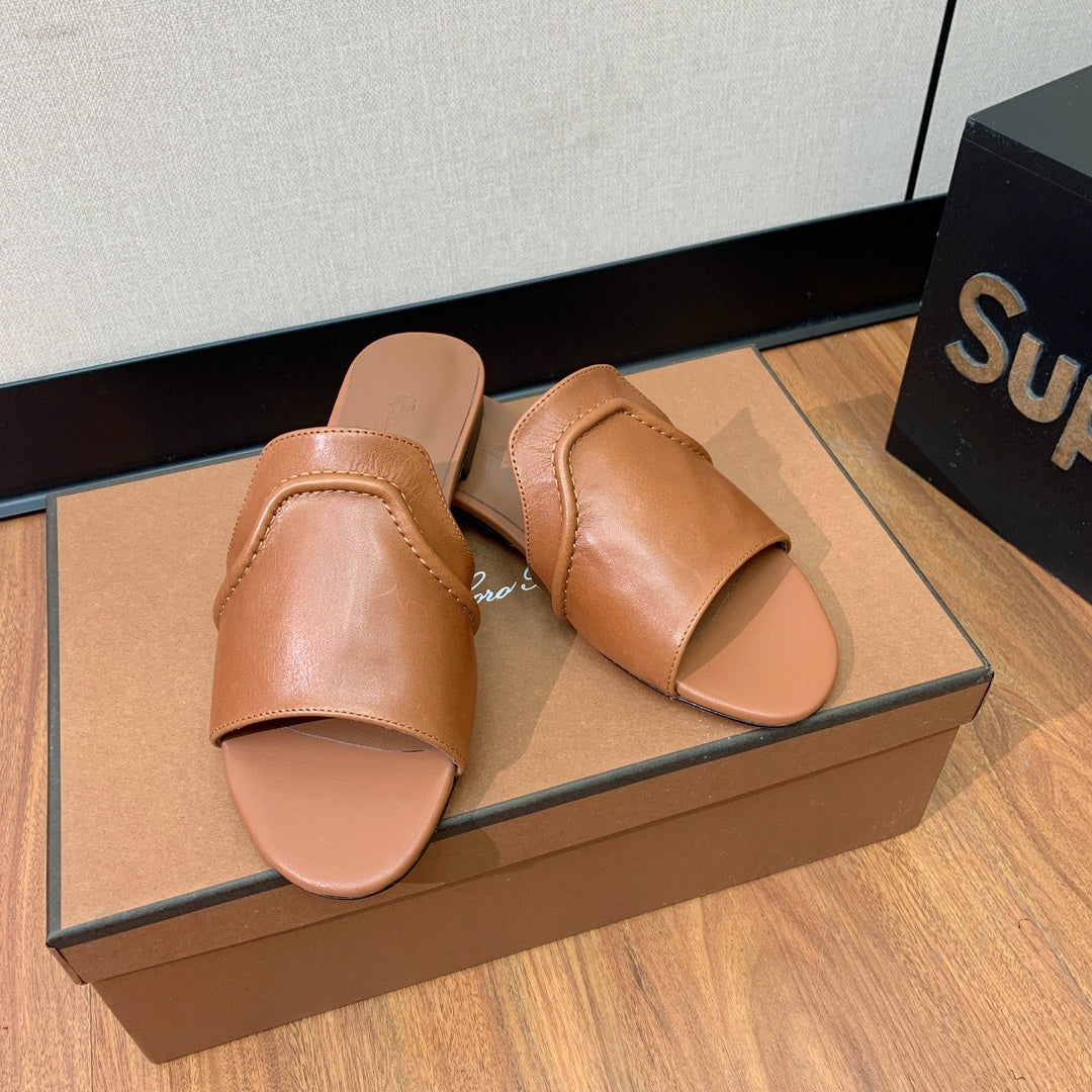 LP HIGHT TOP FLAT SLIPPERS TAWNY CALFSKIN