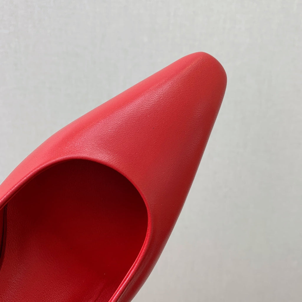 LP POINTED TOE MID-HEEL SLINGBACK ROSE CALFSKIN