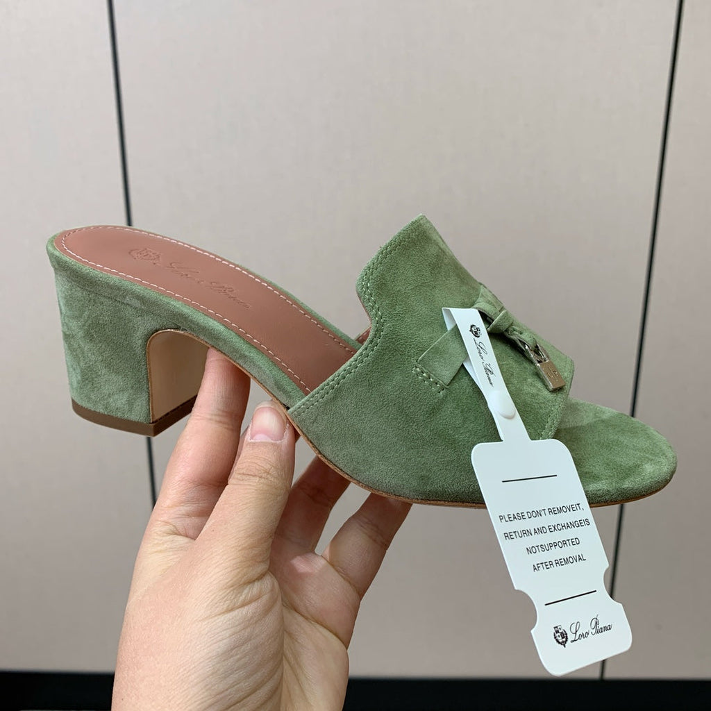 LP HIGH HEELS 25S IN SAGE GREEN SUEDE