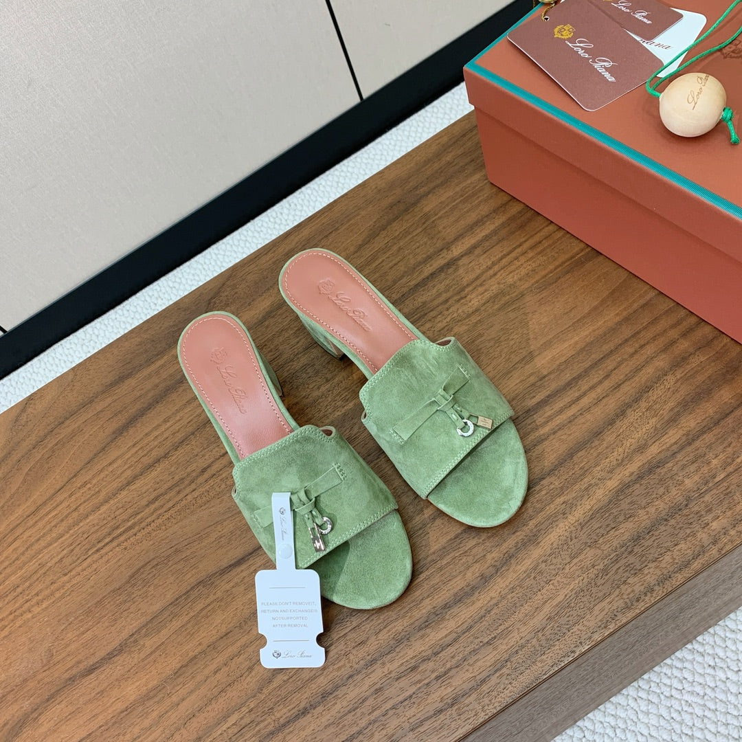 LP HIGH HEELS 25S IN SAGE GREEN SUEDE