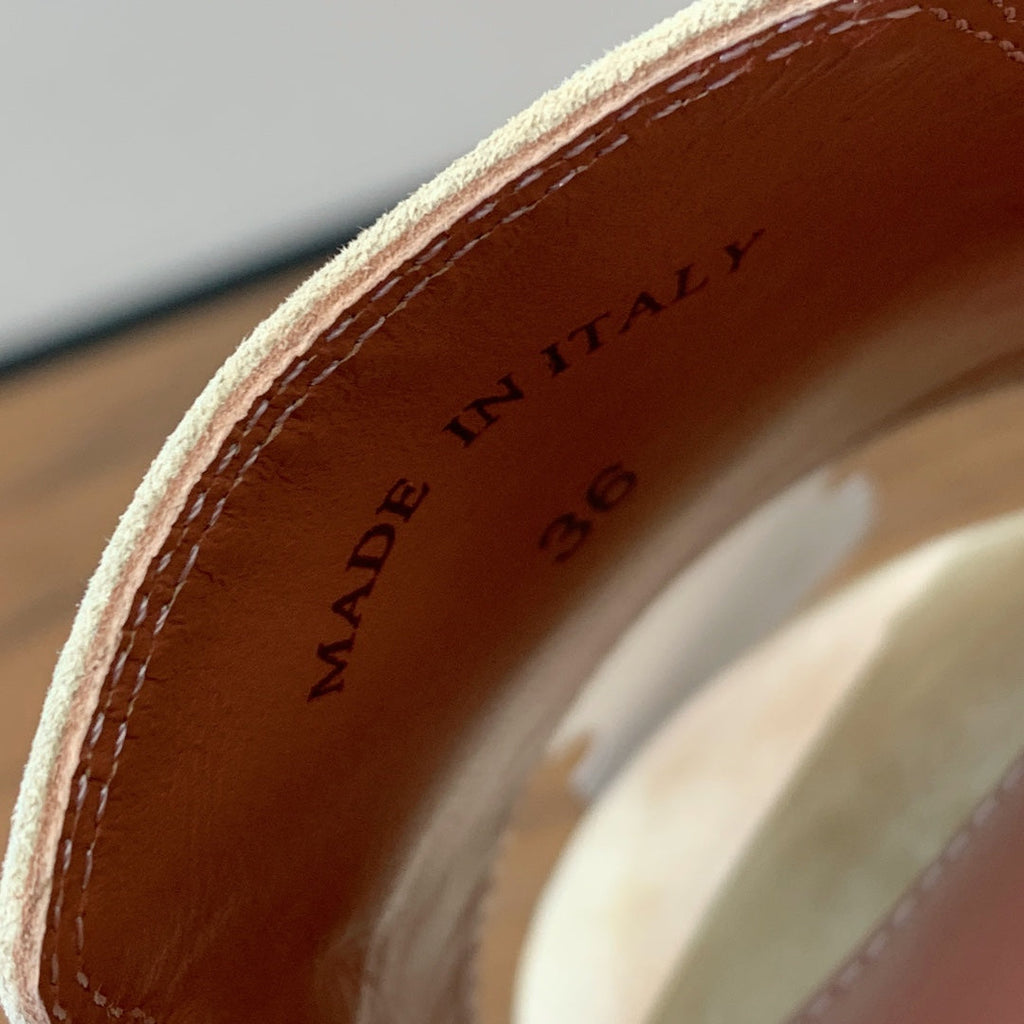 LP HIGH HEELS 25S IN CREAM KHAKI SUEDE