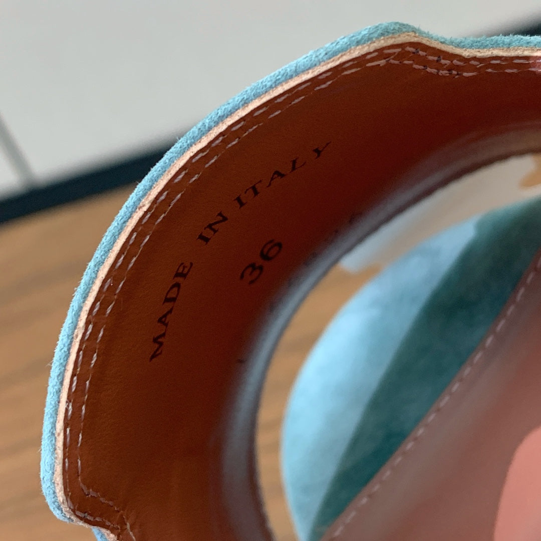 LP HIGH HEELS 25S IN SLATE GREEN SUEDE