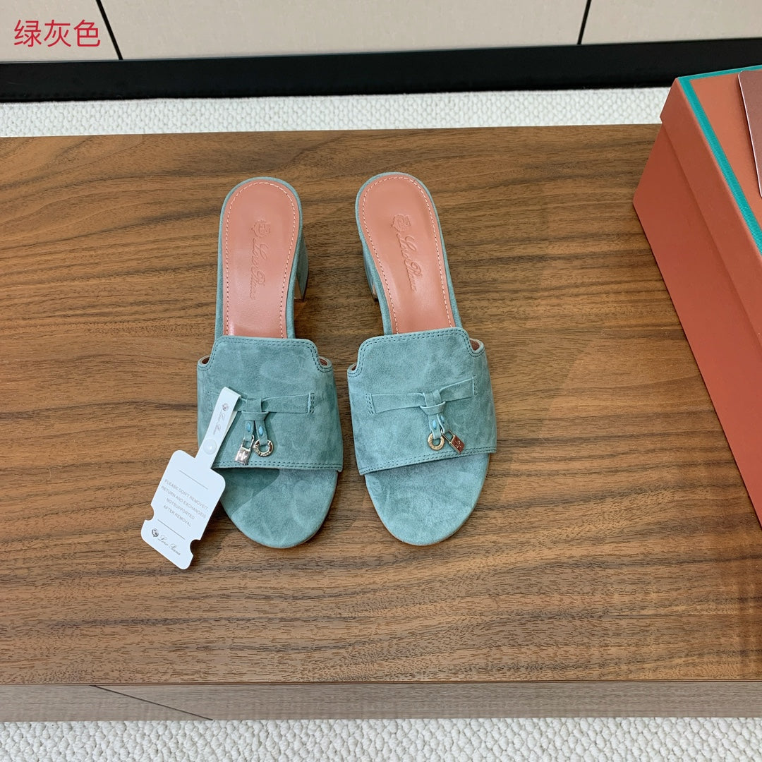 LP HIGH HEELS 25S IN SLATE GREEN SUEDE