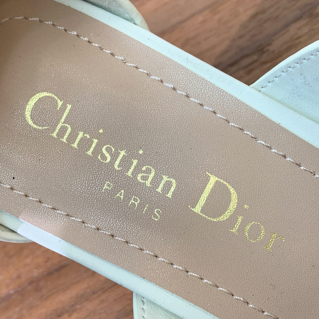 THREE-STRAP HIGH-HEELED EMBROIDERED SANDALS WHITE