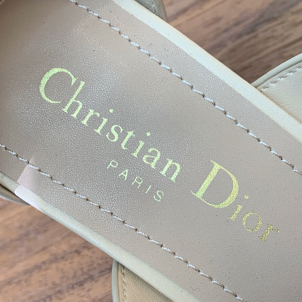 THREE-STRAP HIGH-HEELED EMBROIDERED SANDALS NUDE BEIGE