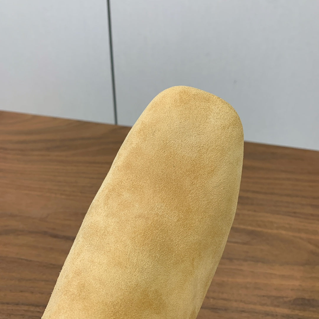 DIOR 25S ANKLE BOOTS 80 MM IN BEIGE SUEDE