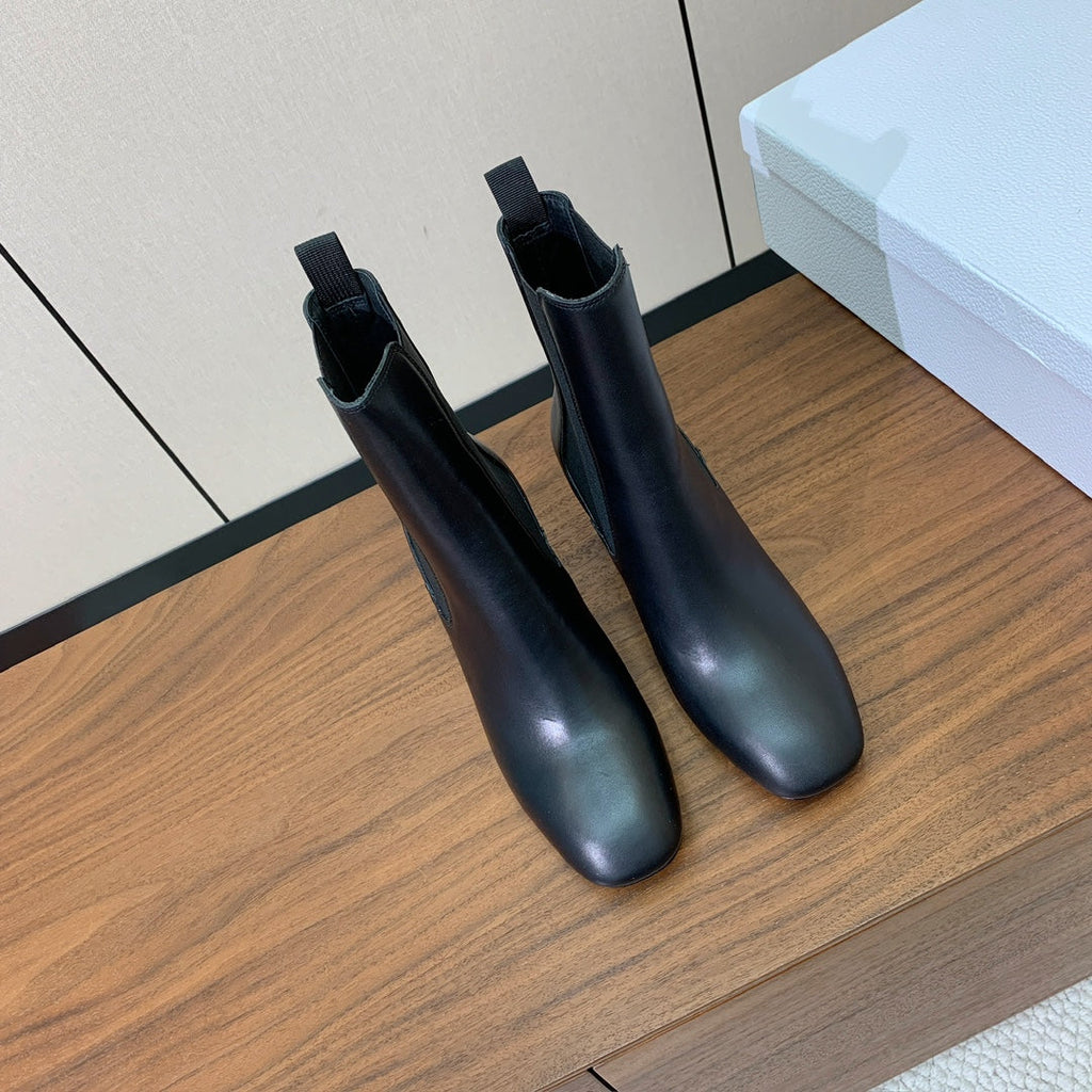 DIOR 25S ANKLE BOOTS 80 MM IN BLACK CALFSKIN