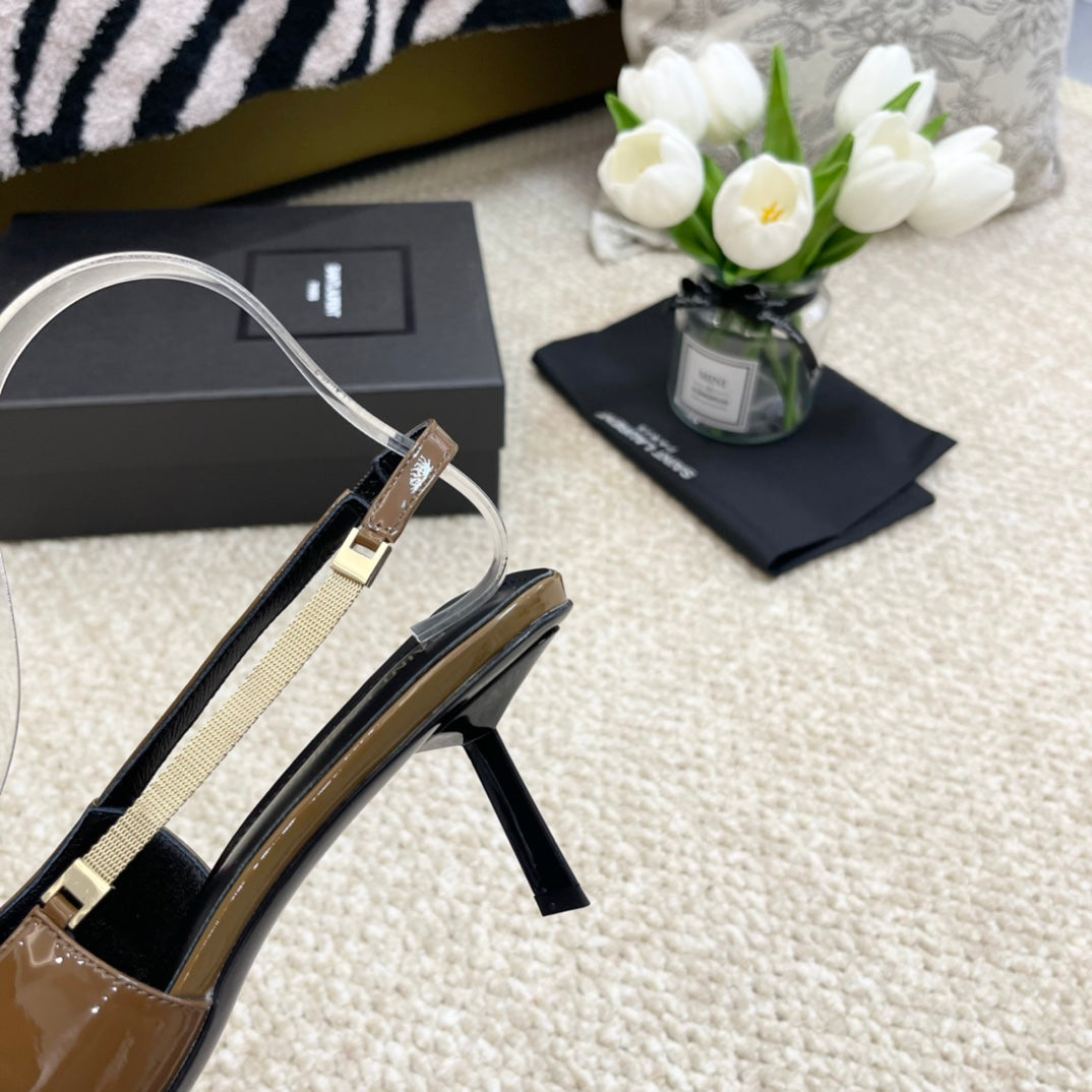 SL BLAKE SLINGBACK PUMPS CAMEL CALFSKIN