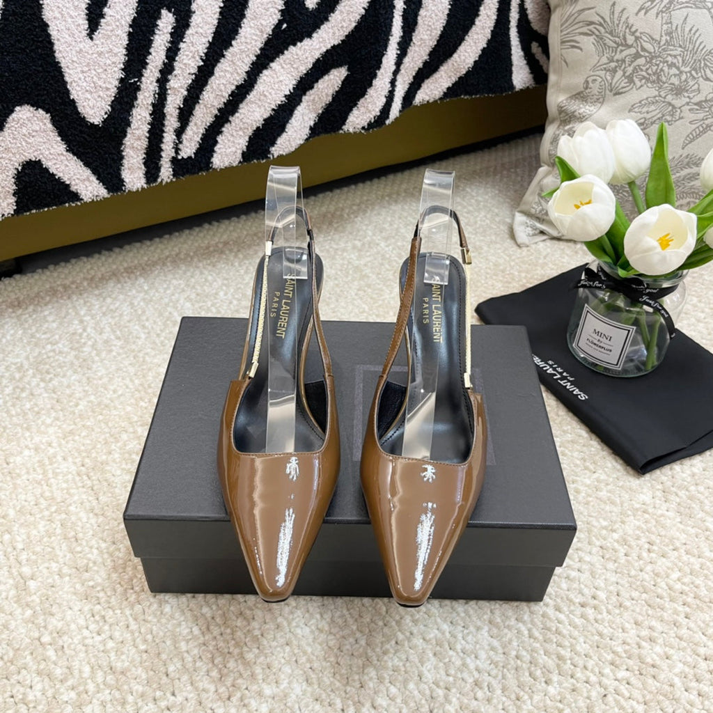 SL BLAKE SLINGBACK PUMPS CAMEL CALFSKIN