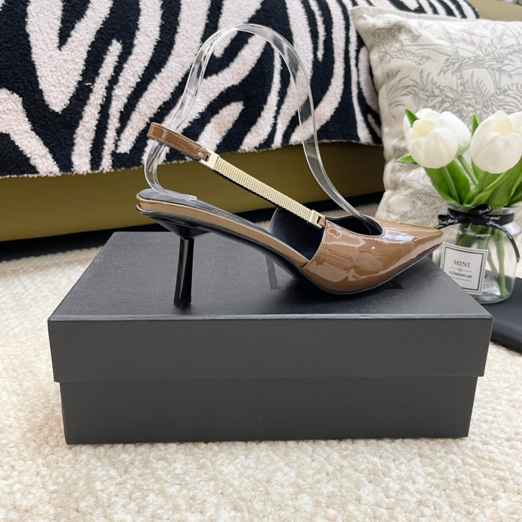 SL BLAKE SLINGBACK PUMPS CAMEL CALFSKIN