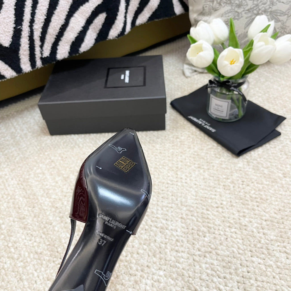 SL BLAKE SLINGBACK PUMPS MULBERRY CALFSKIN