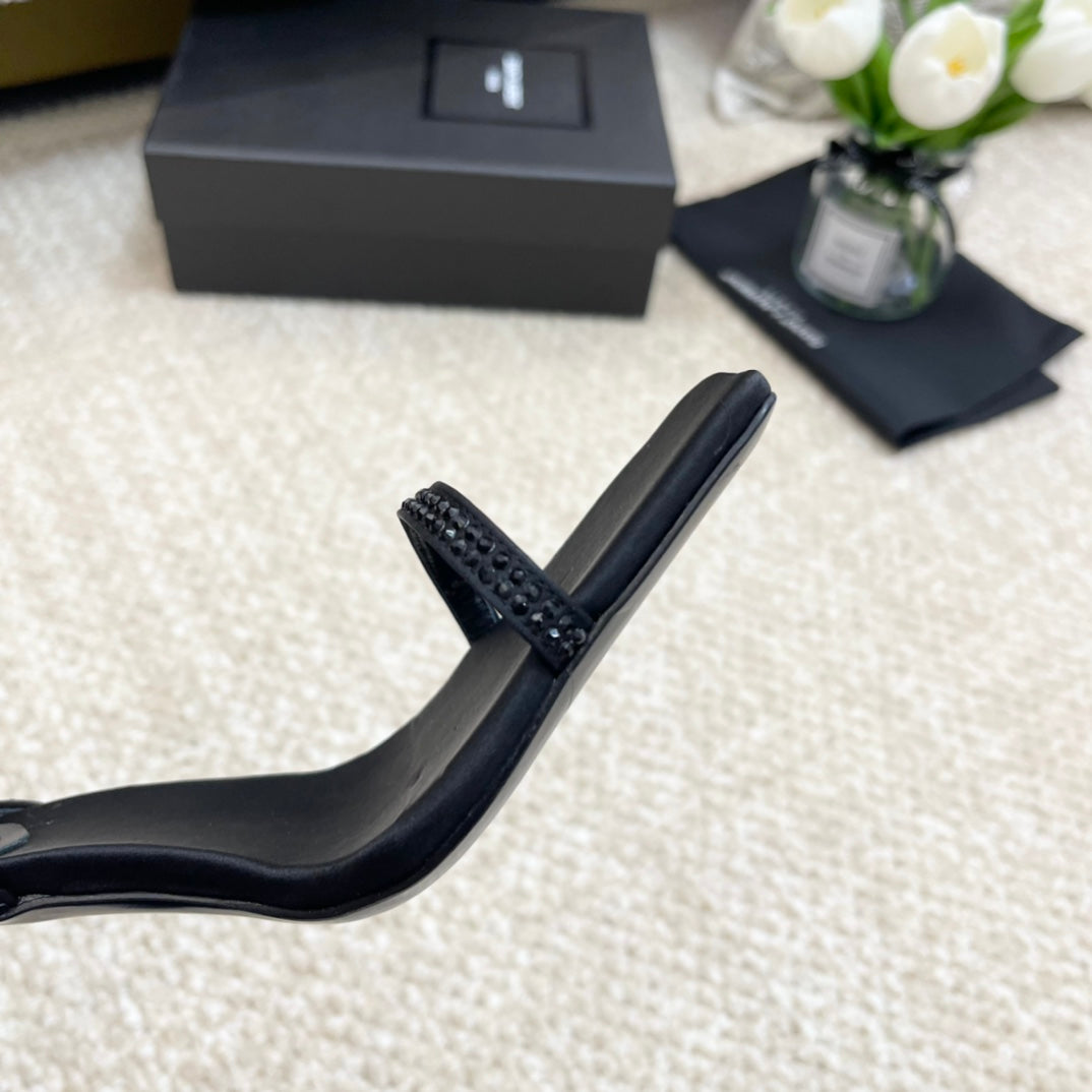 SL GEORGIA SANDALS PUMP BLACK SATIN