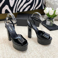 SL JODIE PLATFORM SANDALS BLACK POLISHED CALFSKIN