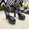 SL JODIE PLATFORM SANDALS BLACK CALFSKIN