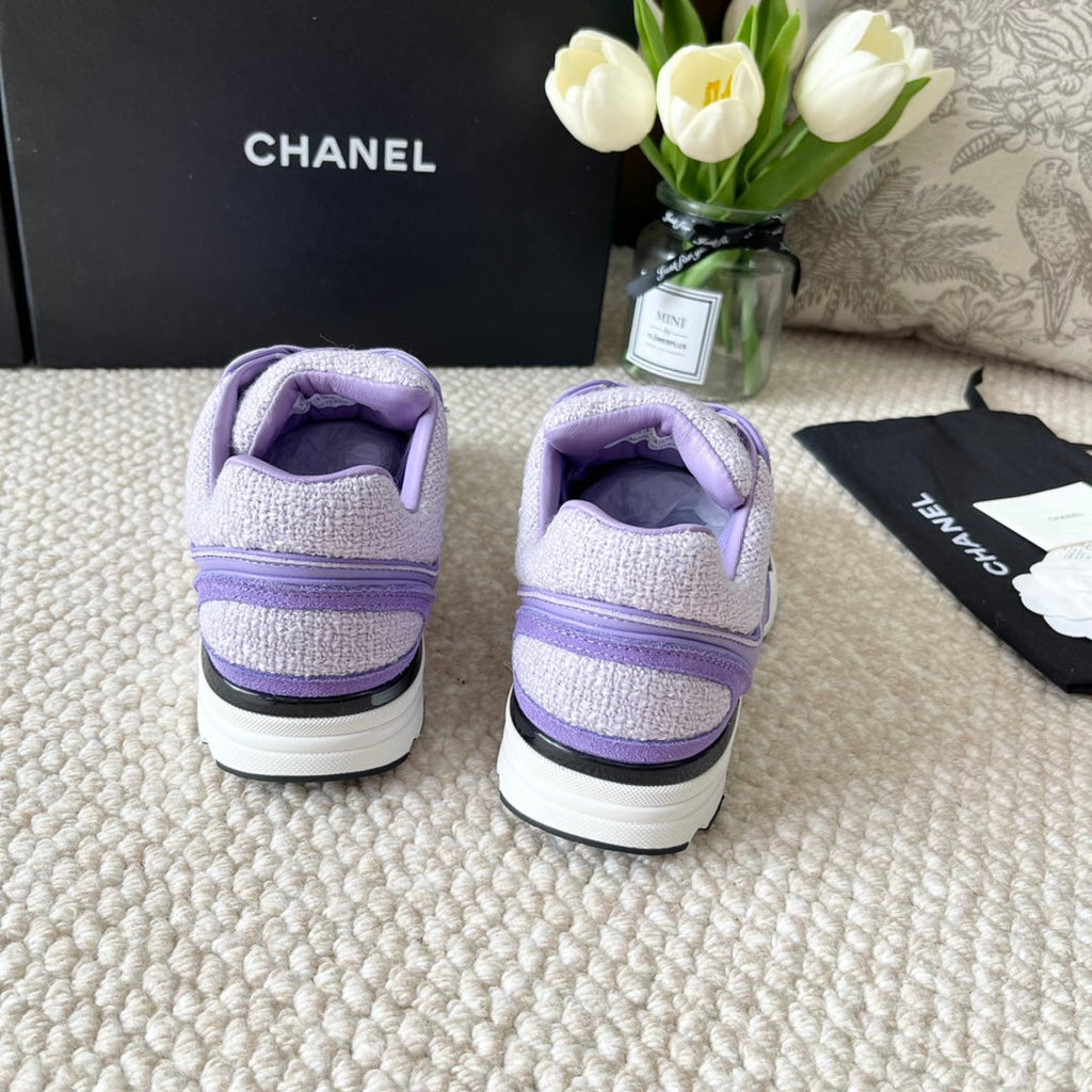 CC SNEAKER IN IRIS PURPLE WOOL TWEED AND SUEDE