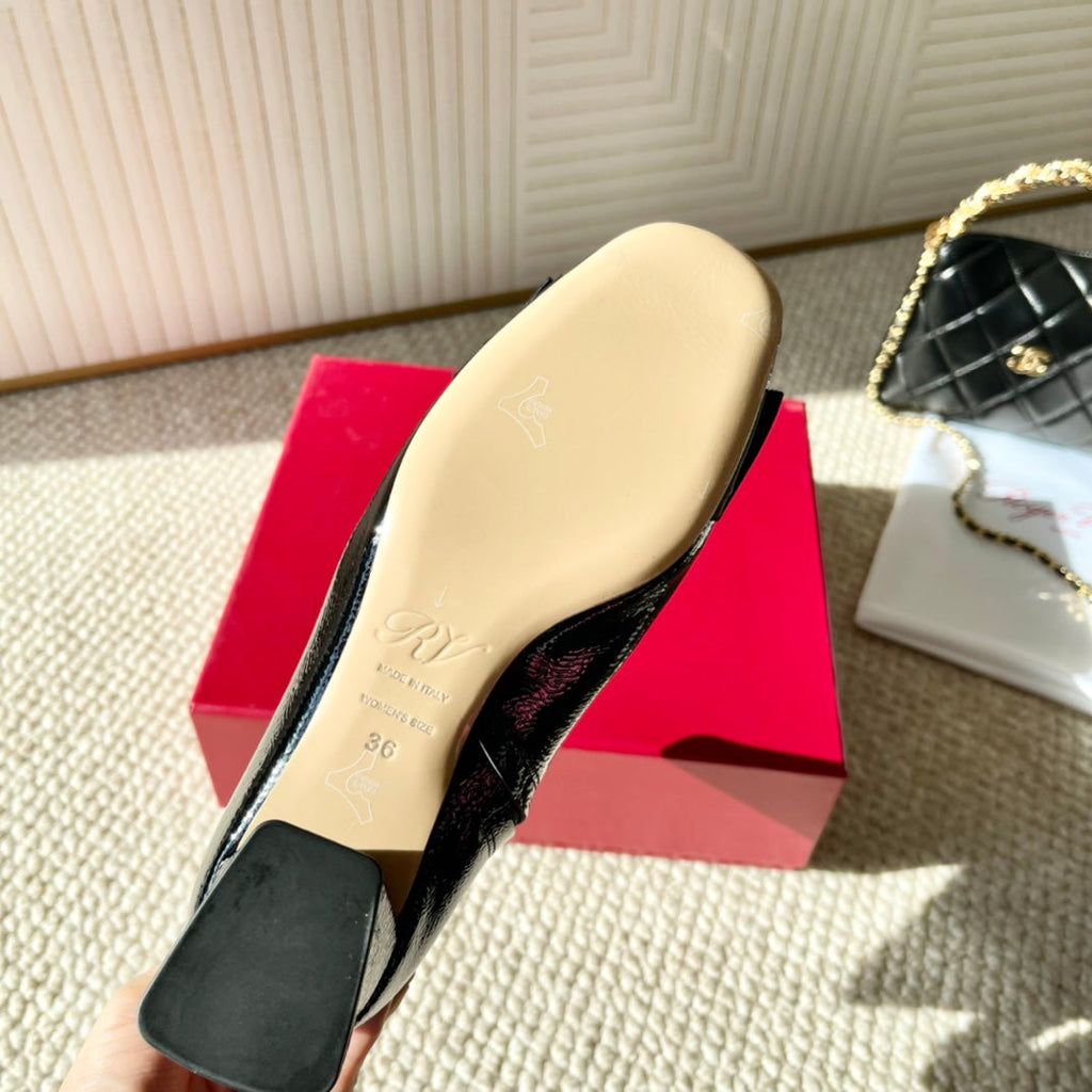 BELLE VIVIER ANKLE BOOTS IN BLACK GLOSSY CALFSKIN RHINESTONE BUCKLE