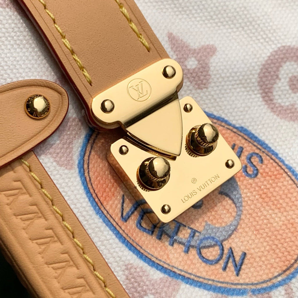 SIDE TRUNK MM 23.5 IN MONOGRAM DUNE CANVAS AND CALFSKIN