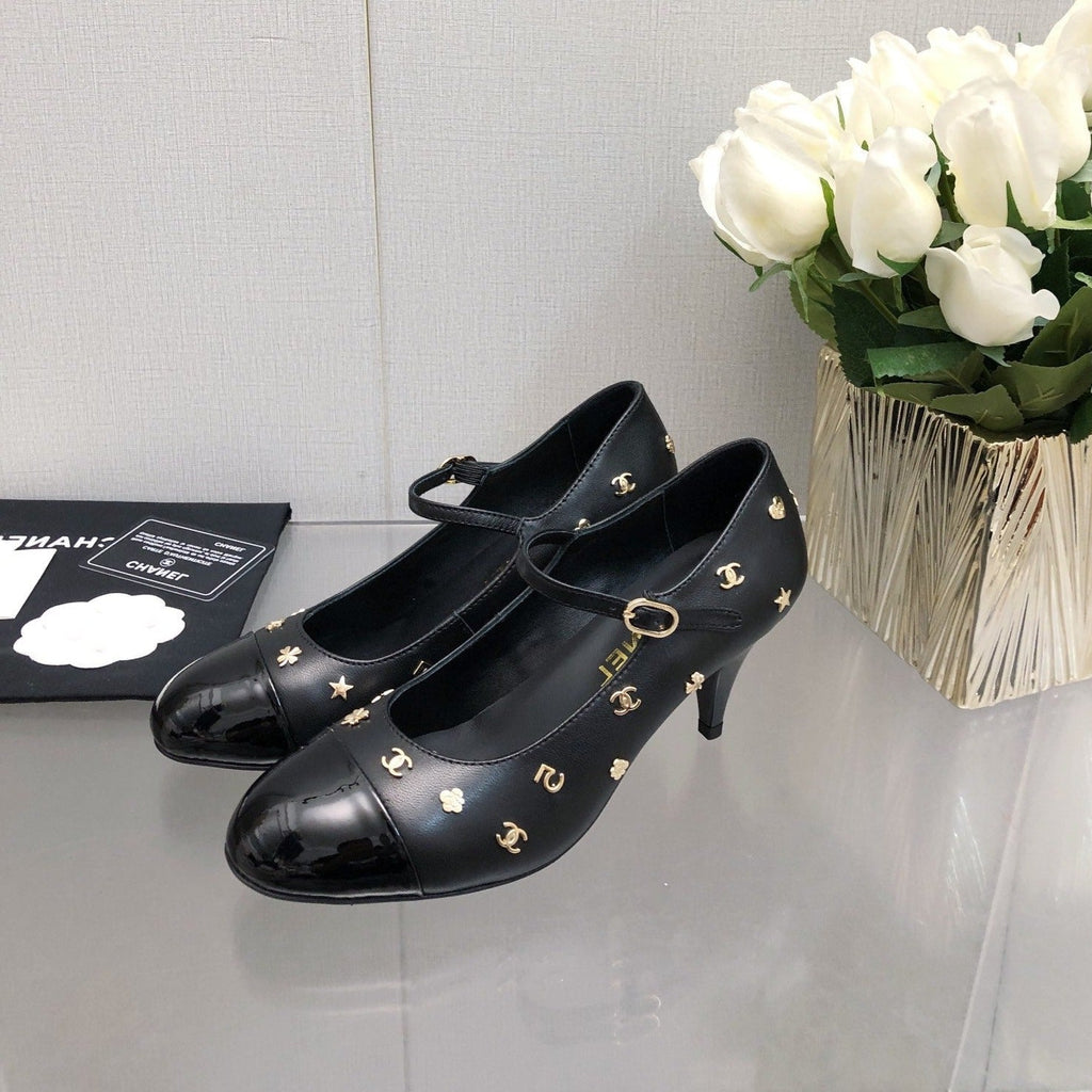 MARY JANE BLACK LAMBSKIN ATTACH METAL