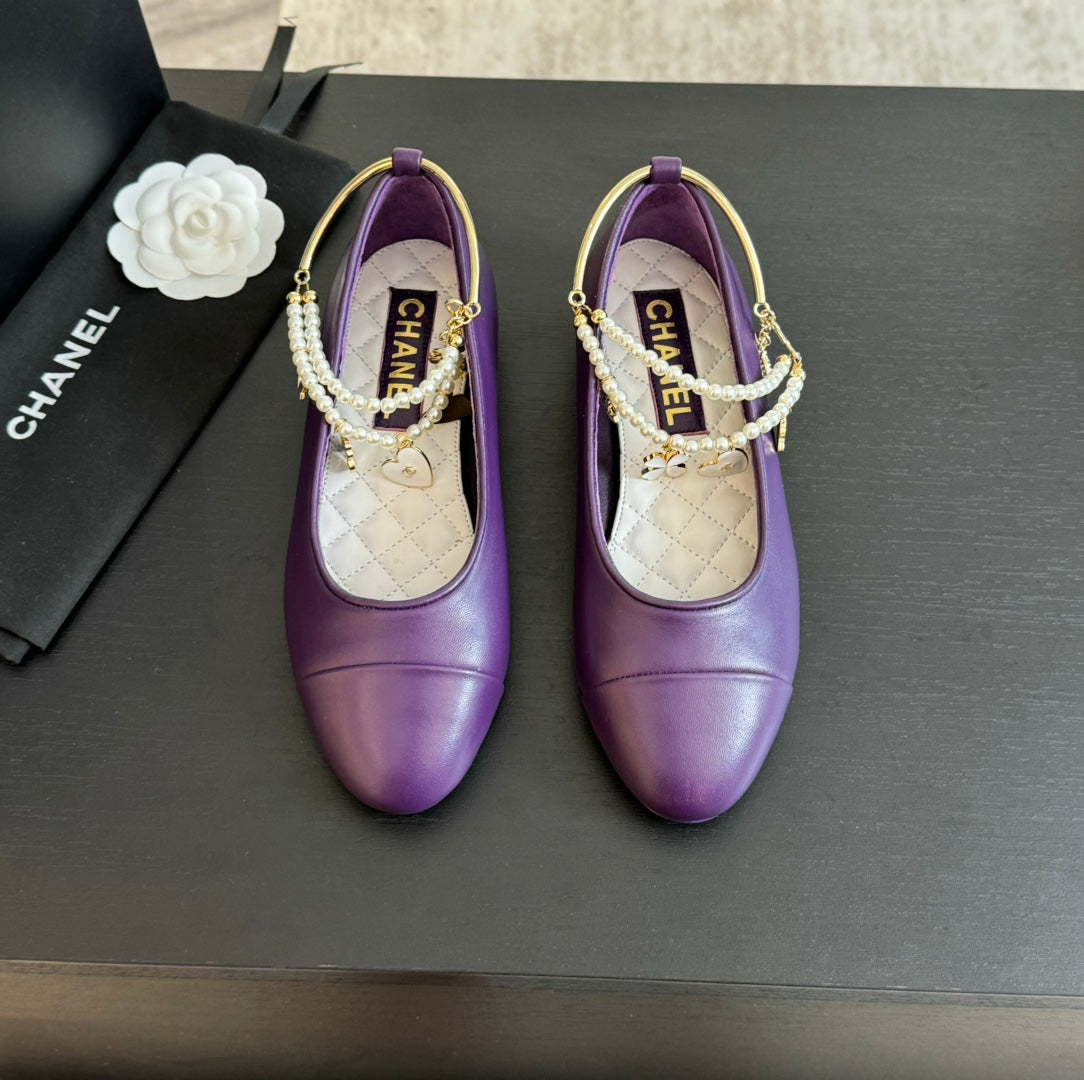Double Strap Chunky Heel Mary Jane Shoes Violet Purple