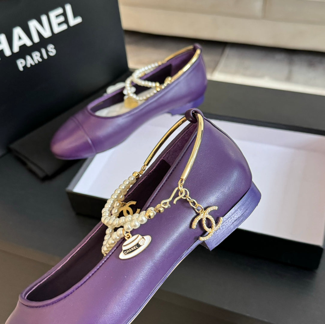 Double Strap Chunky Heel Mary Jane Shoes Violet Purple