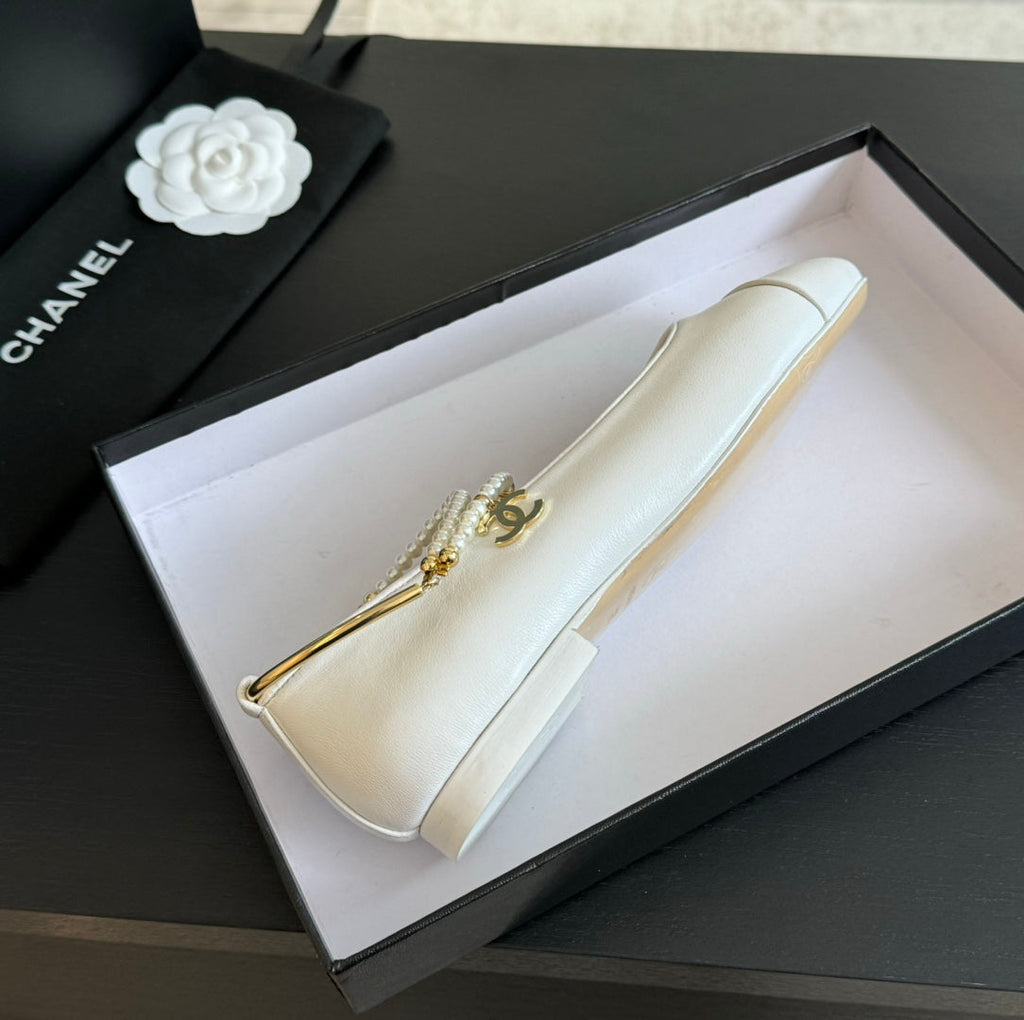 Double Strap Chunky Heel Mary Jane Shoes White