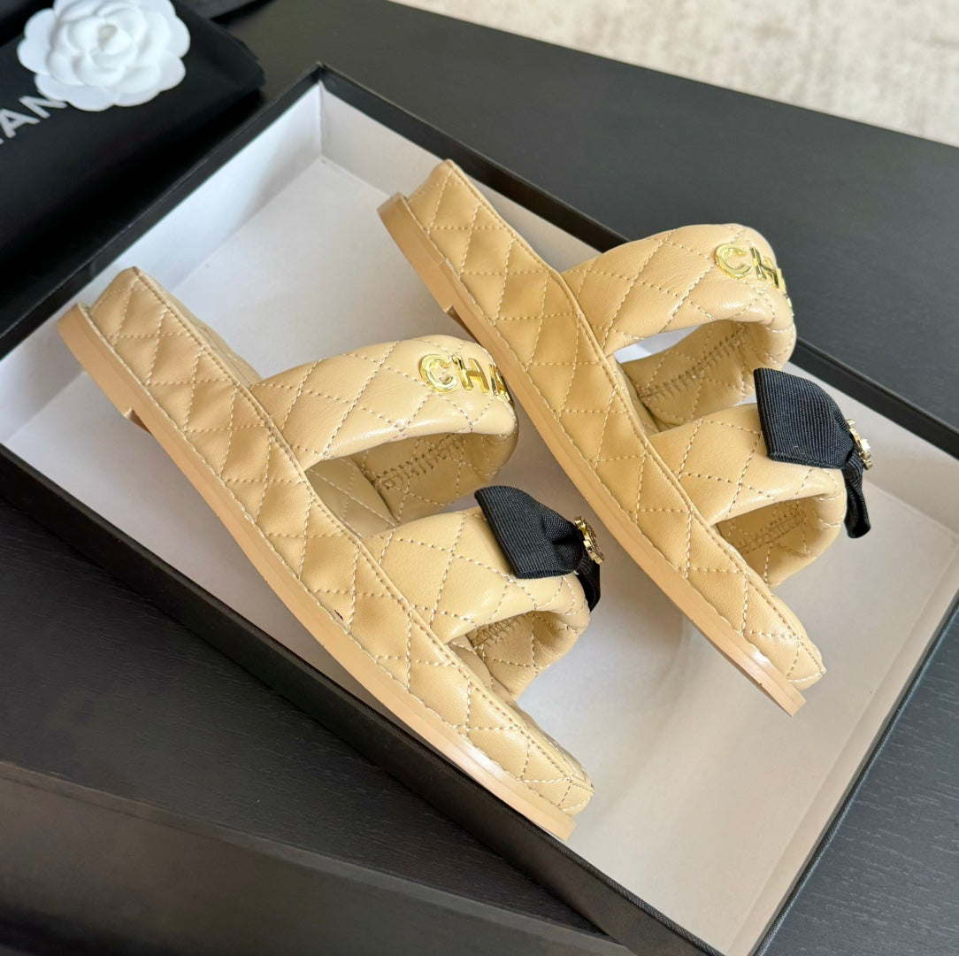 Mule Sandals Lambskin Beige Cream