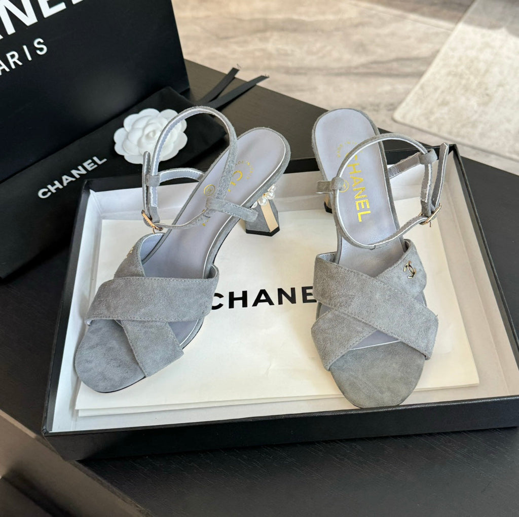 High Sandals Lambskin Gray