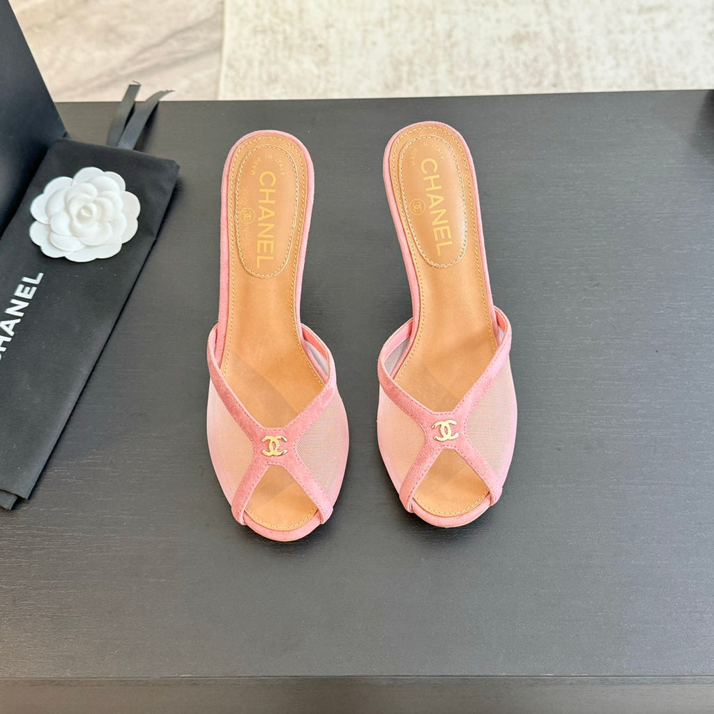 Double C High Heel Rose Pink Lambskin