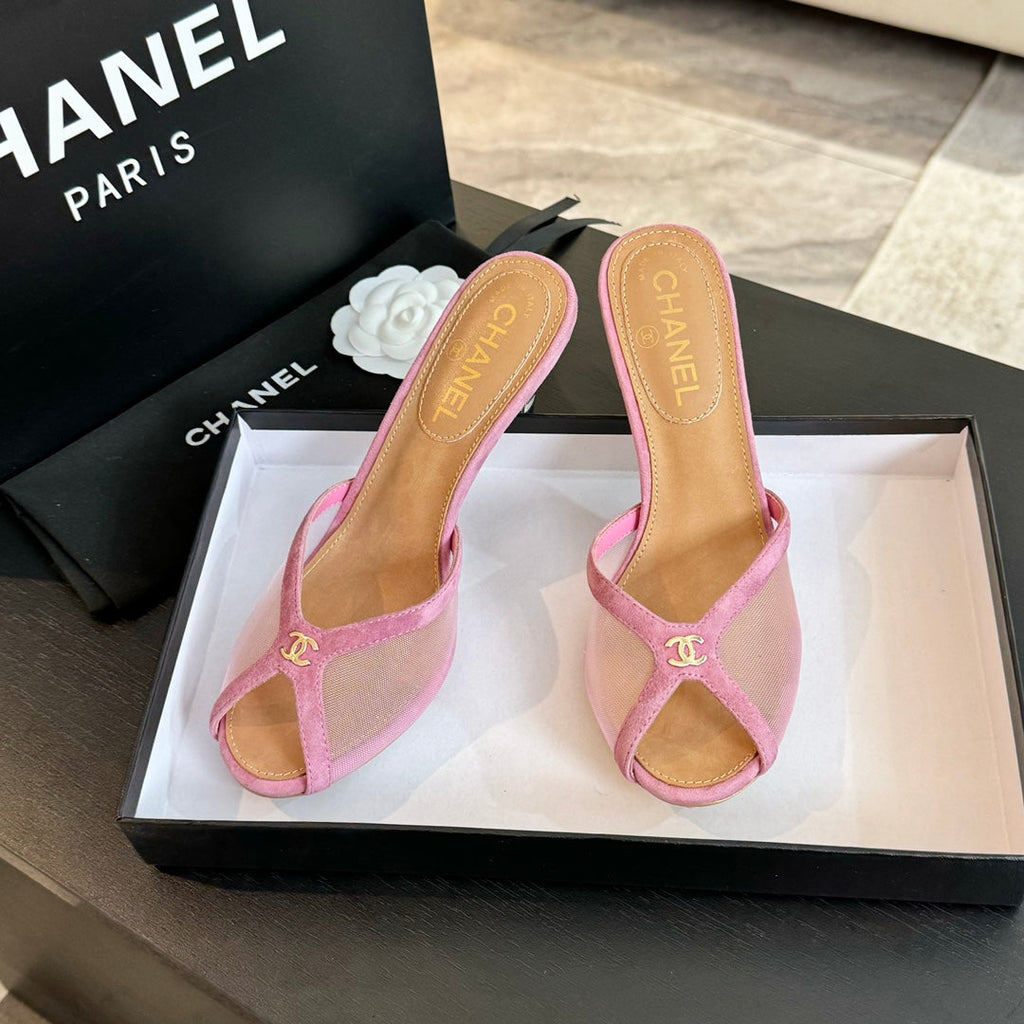 Double C High Heel Rose Pink Lambskin