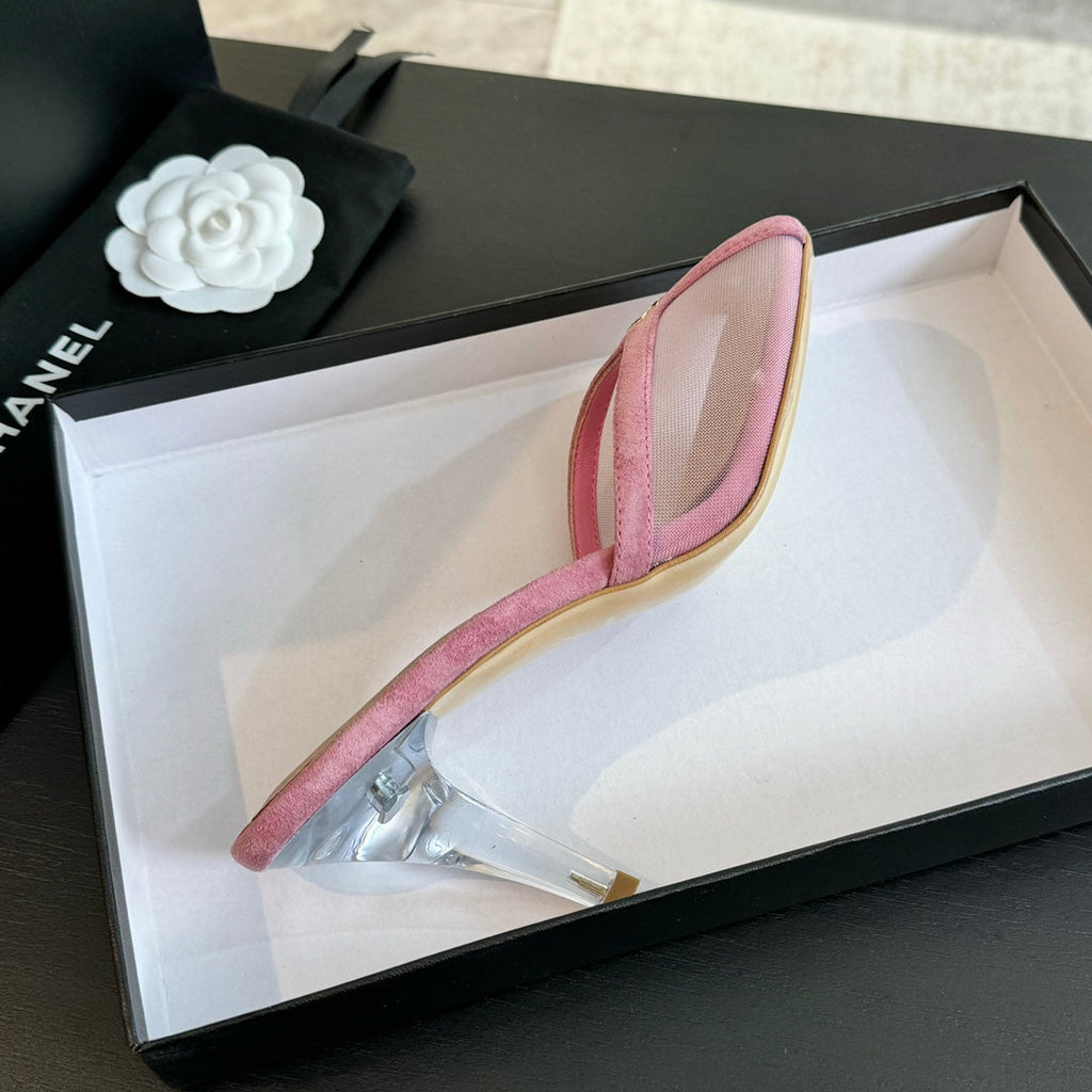 Double C High Heel Rose Pink Lambskin