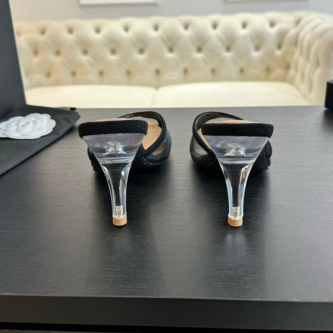 Double C High Heel Black Lambskin