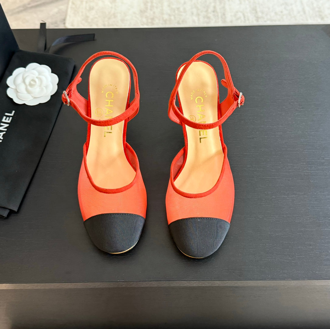 Waterproof Platform High Heels Transparent Heel Mesh Candy Red Black